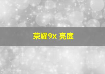 荣耀9x 亮度